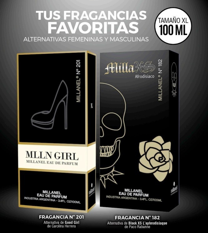 combo de 2  perfumes millanel por 100ml.iguales o diferentes
